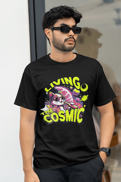 Living the Cosmic – Space Cat T-Shirt 🪐✨