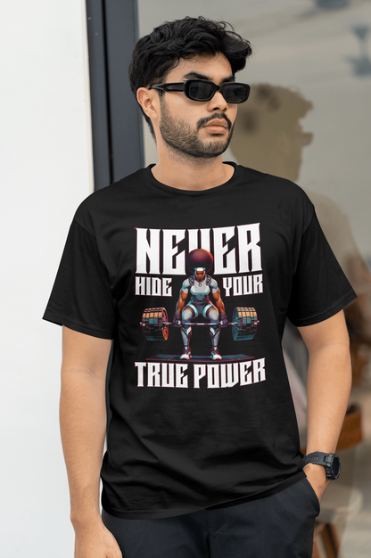 Never Hide Your True Power – Cyberpunk Strength T-Shirt 💪🤖